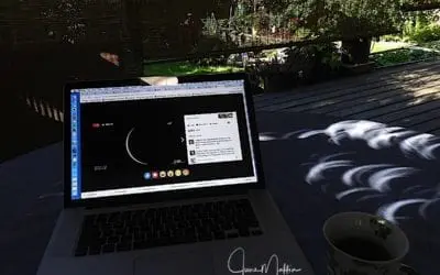 “ECLIPSE AND SWIRLS OF LIGHT”